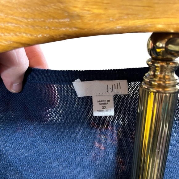 JJILL ~ Navy Blue Linen Modal Blend Cardigan 3X - Picture 3 of 9